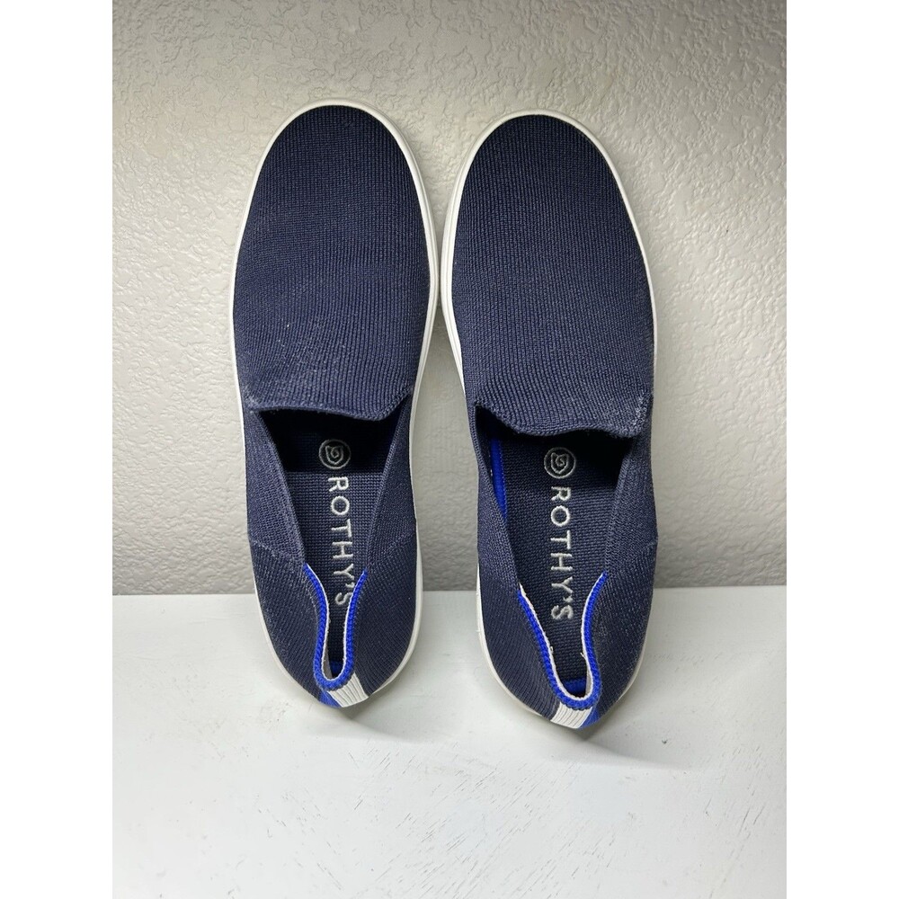 Rothy’s The Sneaker Slip On Knit Shoes Women's 7.5 Navy Blue